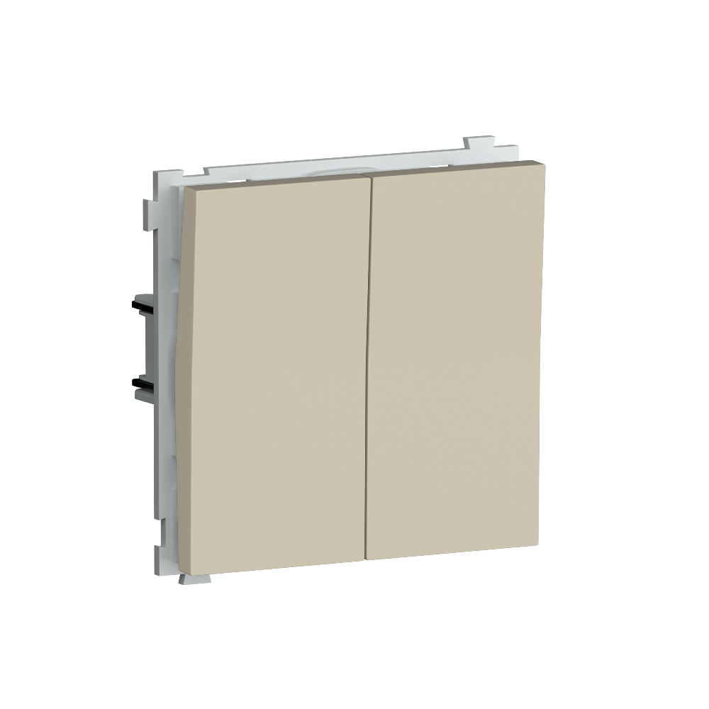 Выключатель двухклавишный встраиваемый Donel R98 звонкового типа Кашемир матовый DA25100-DA29535