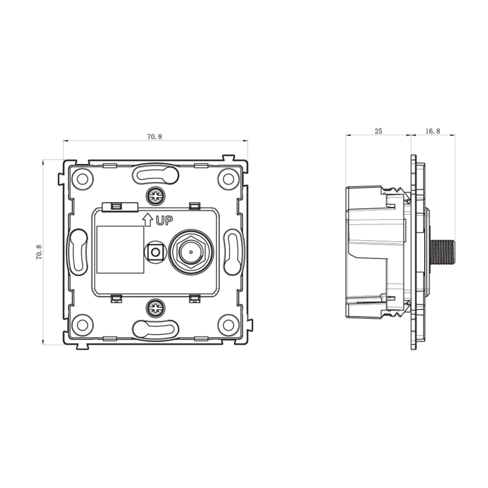 Розетка встраиваемая TV-SAT Donel R98 F-разъём Кашемир матовый DA30200-DA87935 — изображение 6