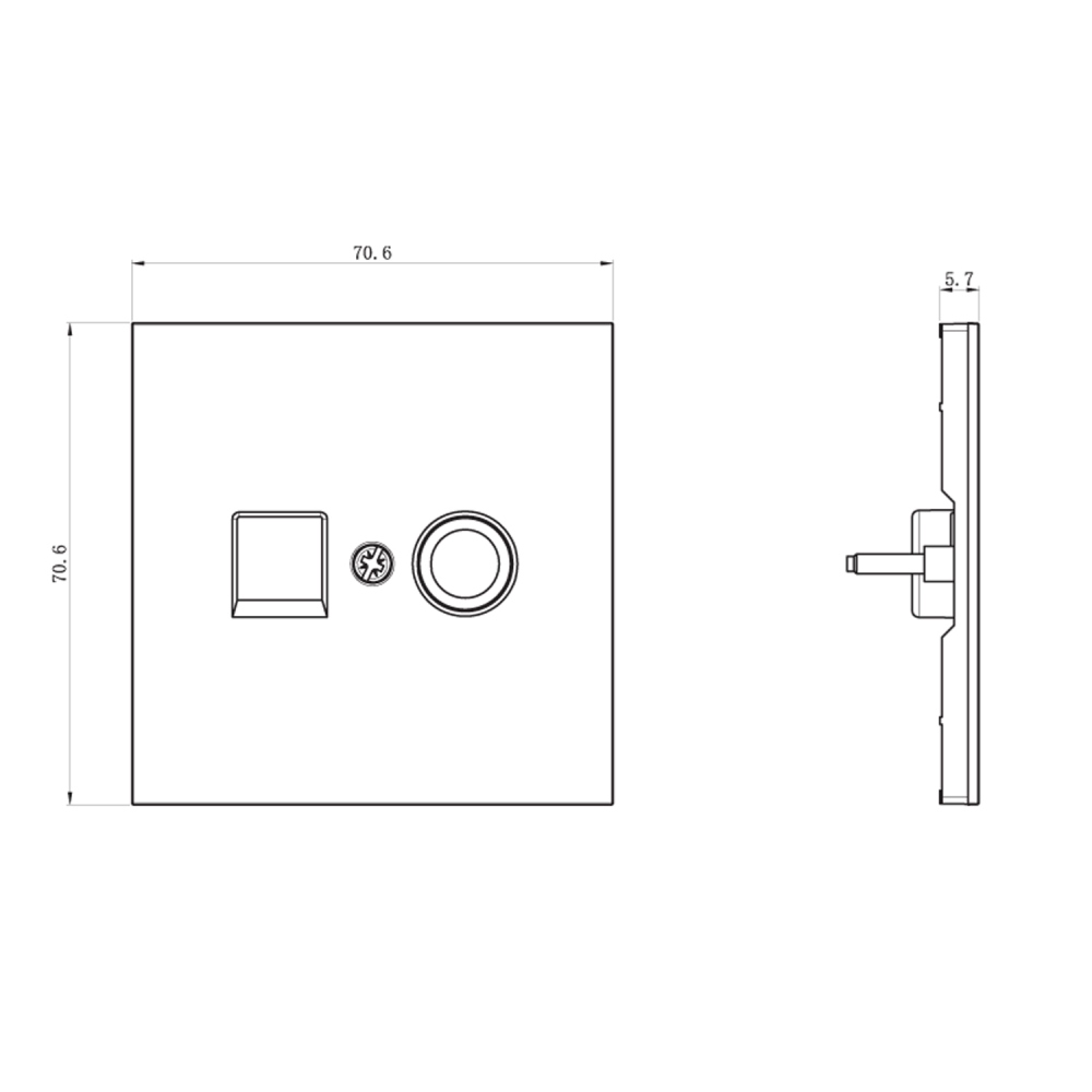 Розетка встраиваемая TV-SAT Donel R98 F-разъём Кашемир матовый DA30200-DA87935 — изображение 3