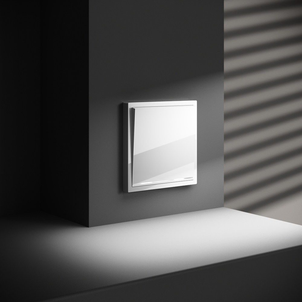 Выключатель одноклавишный встраиваемый Voltum S70 с подсветкой Белый Глянцевый VLS010201 — изображение 4