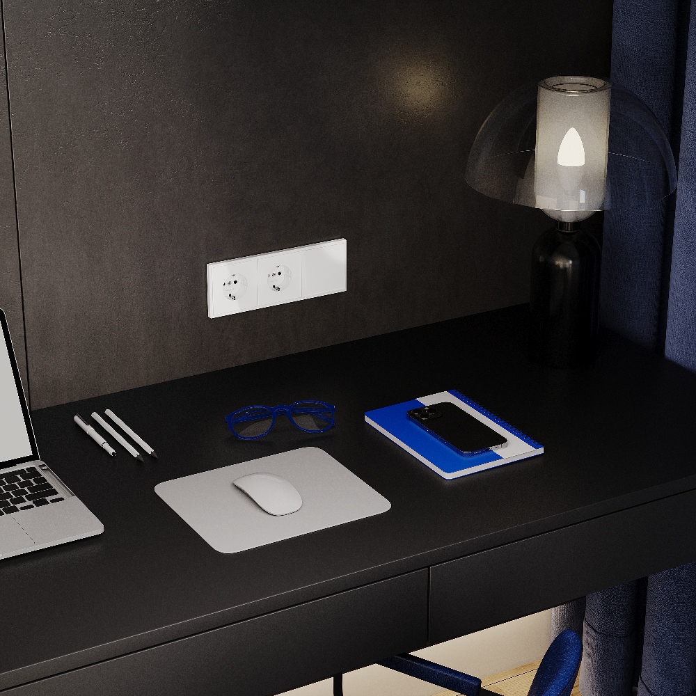 Выключатель одноклавишный встраиваемый Voltum S70 с подсветкой Белый Глянцевый VLS010201 — изображение 5