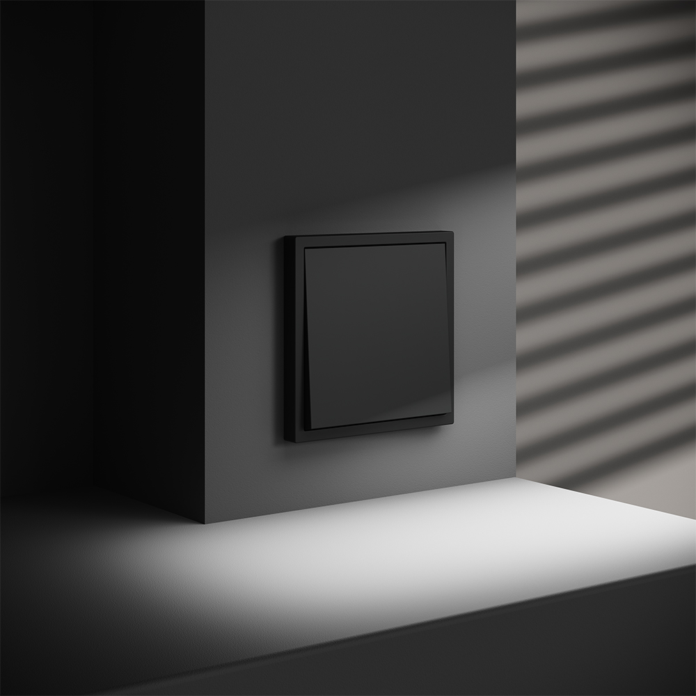 Выключатель одноклавишный встраиваемый проходной Voltum S70 Черный матовый VLS010308 — изображение 4