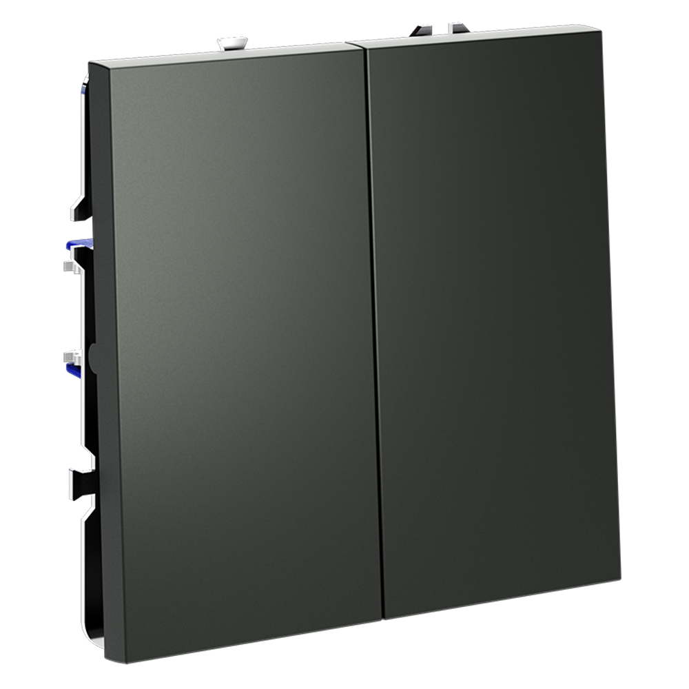 Выключатель двухклавишный встраиваемый Voltum S70 Титан VLS020106 — изображение 2