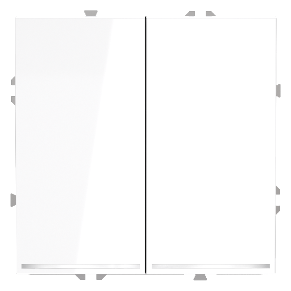 Выключатель двухклавишный встраиваемый Voltum S70 с подсветкой Белый Глянцевый VLS020201