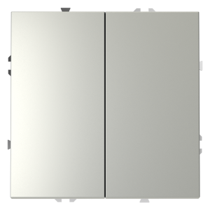 Выключатель двухклавишный встраиваемый проходной Voltum S70 Сталь VLS020305