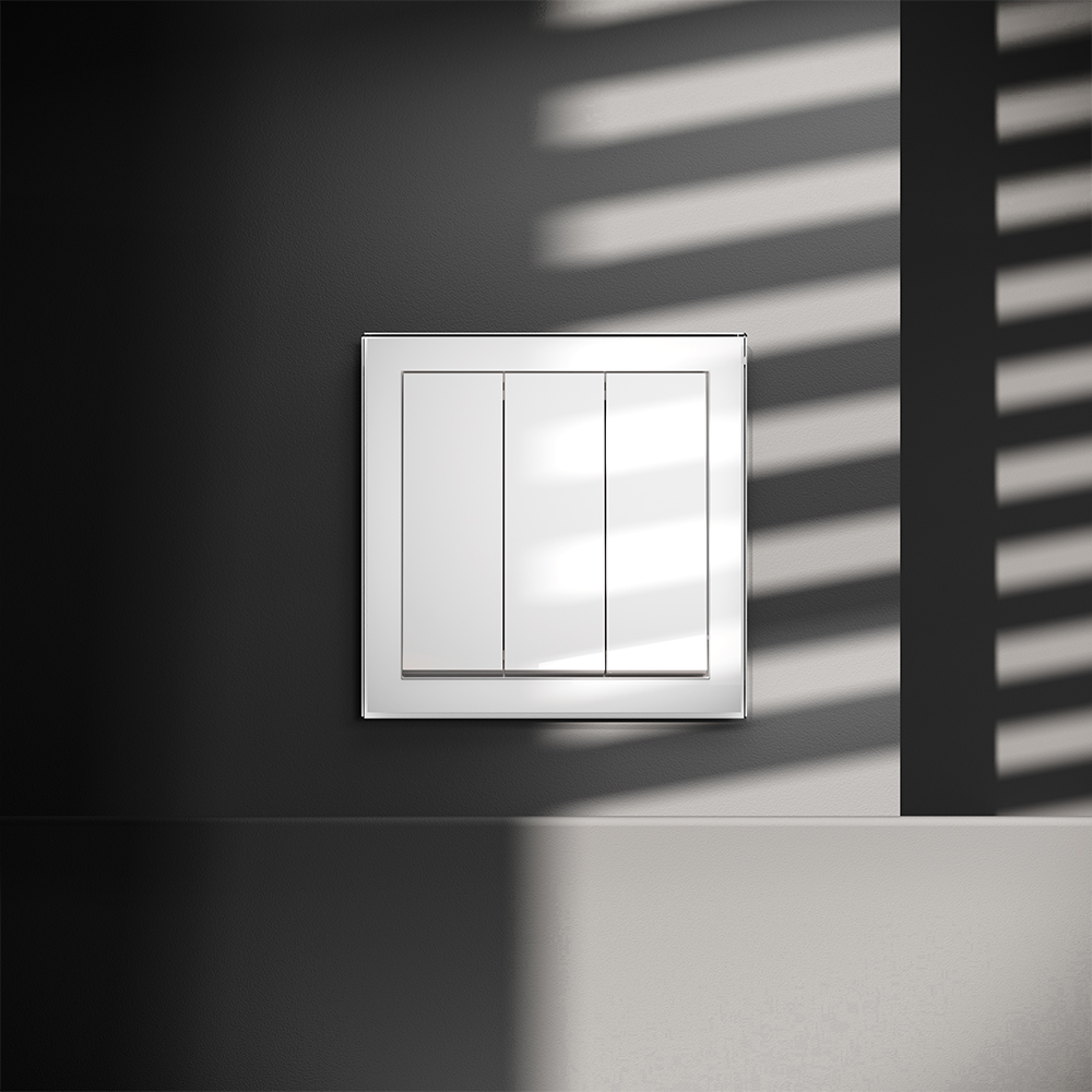 Выключатель трехклавишный встраиваемый Voltum S70 Белый Глянцевый VLS030101 — изображение 4