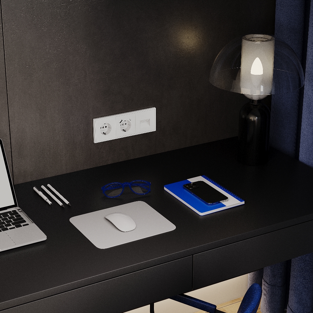 Розетка встраиваемая Voltum S70 с заземлением Soft touch Белый матовый VLS040102 — изображение 4