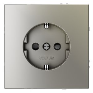 Розетка встраиваемая Voltum S70 с заземлением и шторками Шелк VLS040204