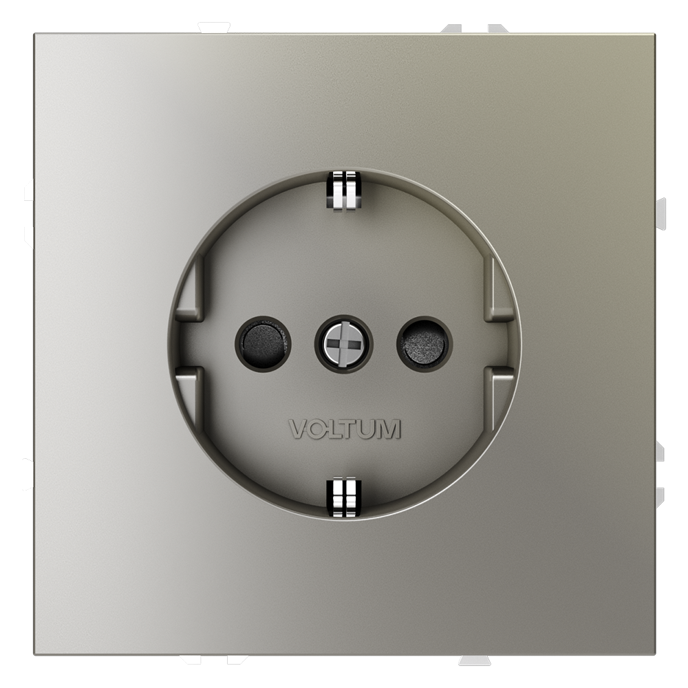 Розетка встраиваемая Voltum S70 с заземлением и шторками Шелк VLS040204