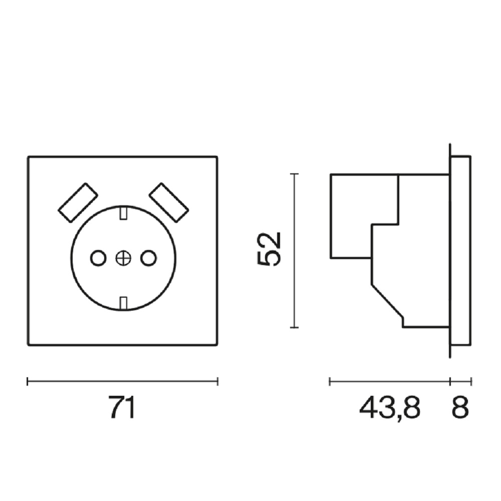 Розетка встраиваемая Voltum S70 с заземлением, шторками и USB A+A Черный матовый VLS040408 — изображение 6