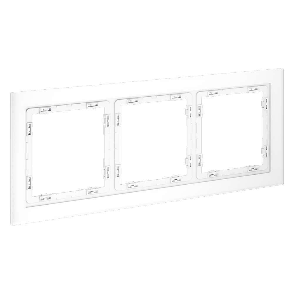Рамка стеклянная Voltum S70 на 3 поста Белый матовый VLS110302 — изображение 2