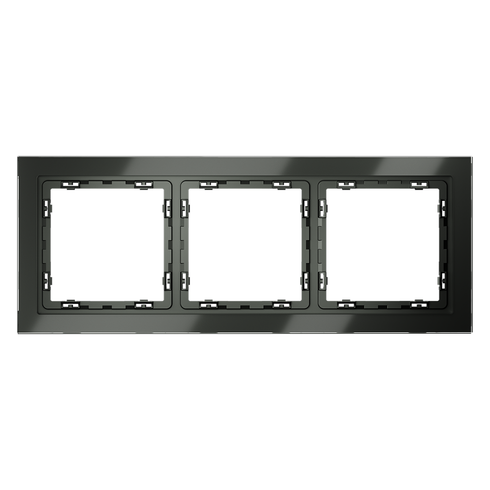 Рамка стеклянная Voltum S70 на 3 поста Титан глянцевый VLS110306