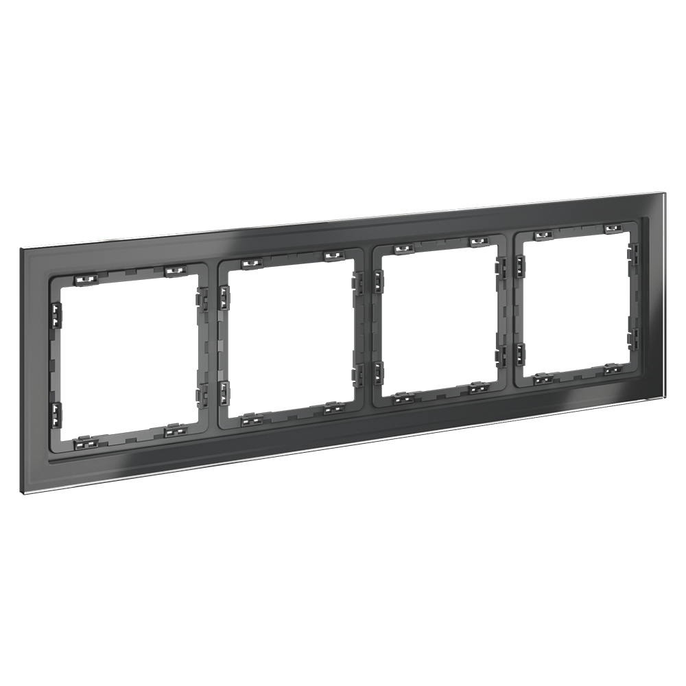 Рамка стеклянная Voltum S70 на 4 поста Графит глянцевый VLS110407 — изображение 2