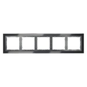 Рамка стеклянная Voltum S70 на 5 постов Графит глянцевый VLS110507