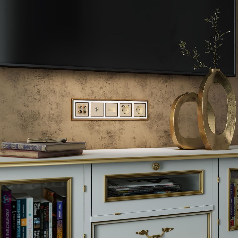 Накладка для двойной розетки Еthernet Werkel RJ-45 Шампань W1191111 — изображение 2