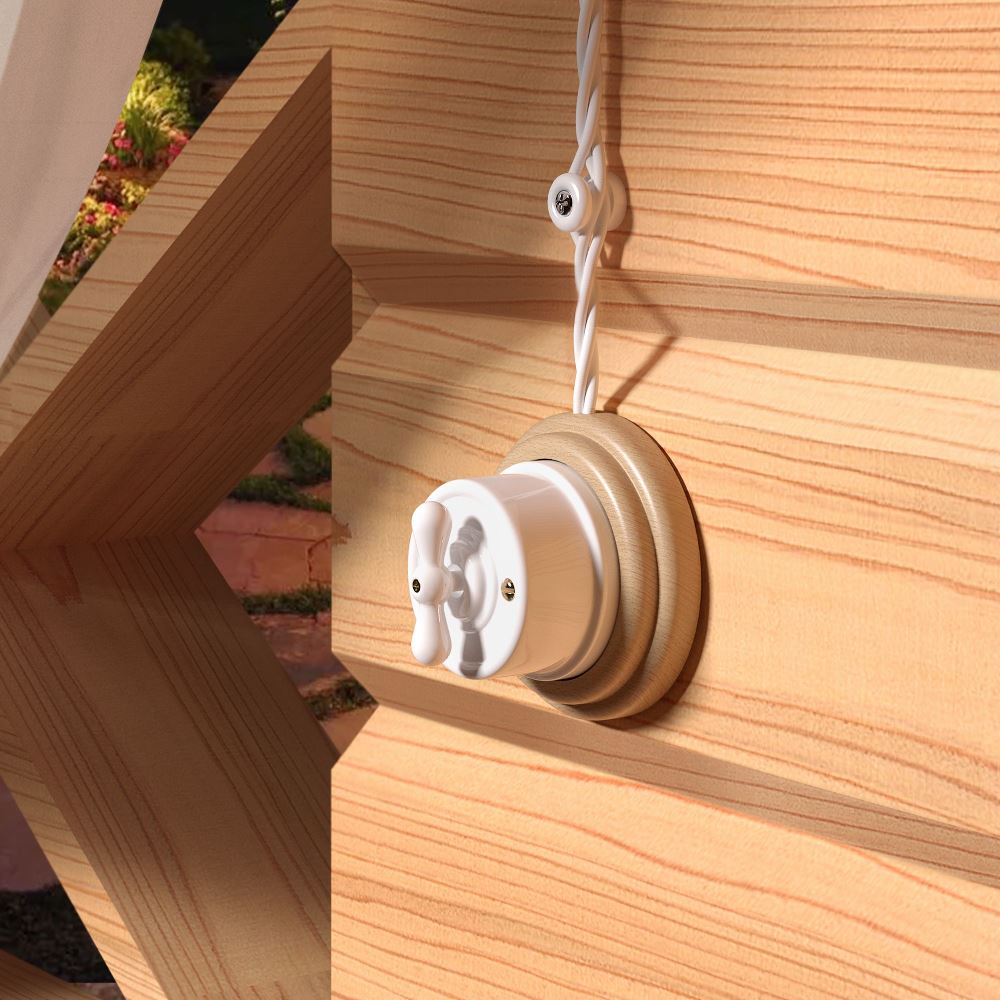 Переключатель-выключатель одноклавишный Werkel Ретро Белый W5612001 — изображение 4